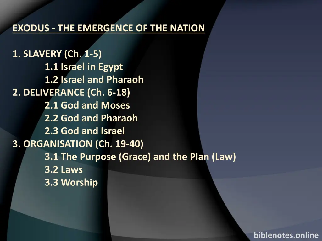 exodus the emergence of the nation