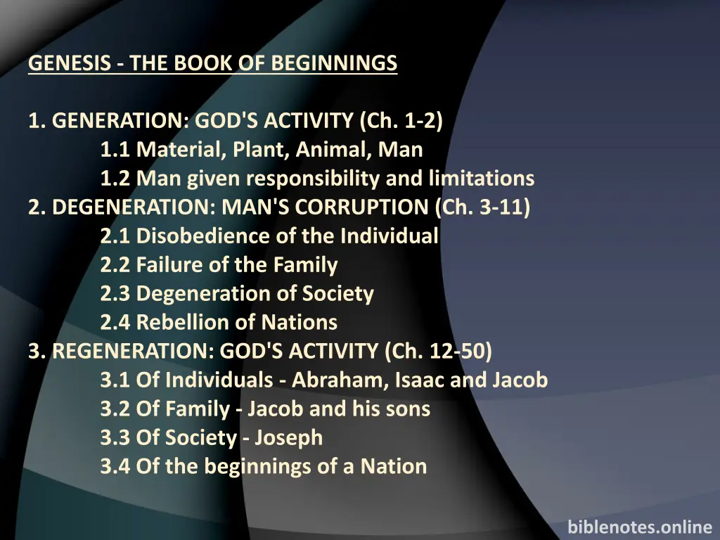 genesis the book of beginnings