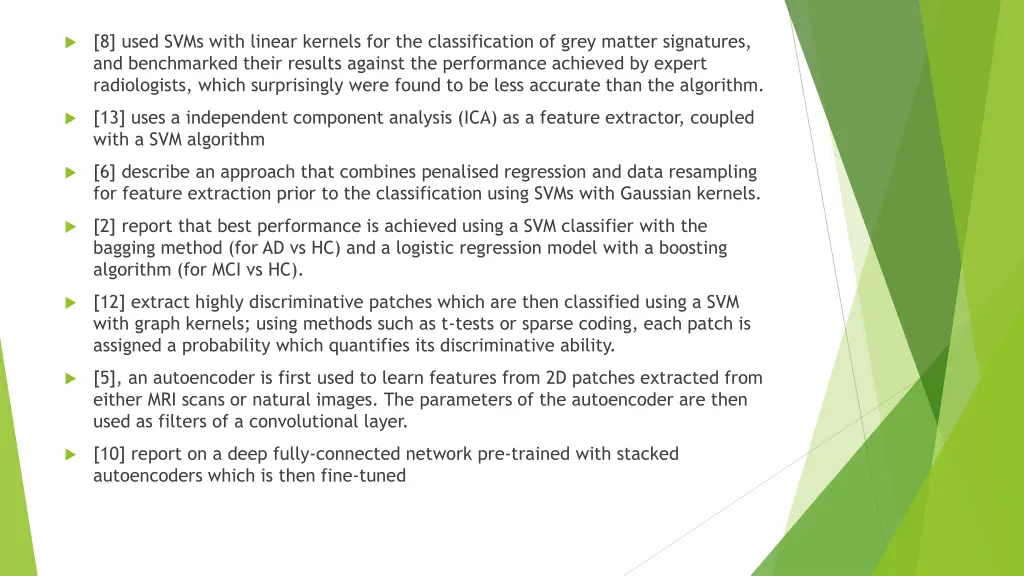 8 used svms with linear kernels