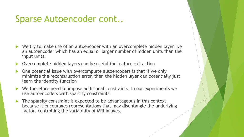 sparse autoencoder cont 2