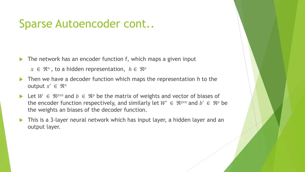 sparse autoencoder cont