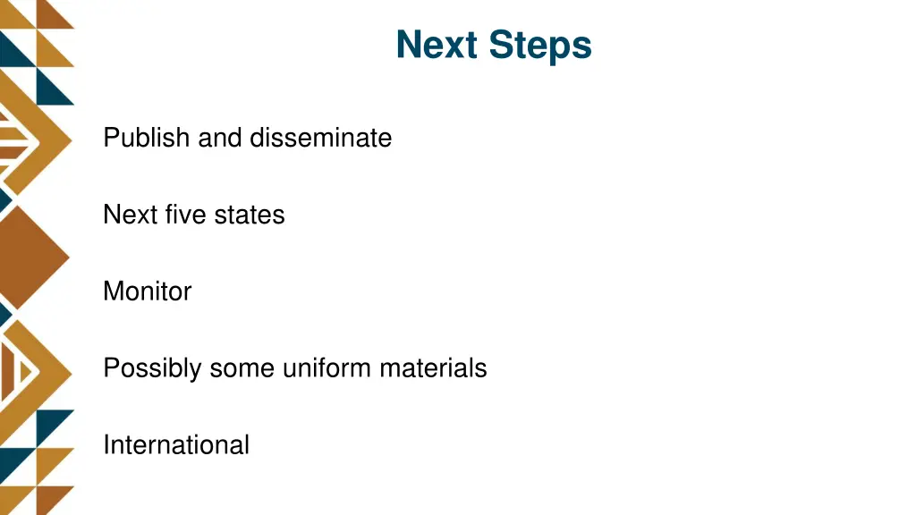 next steps
