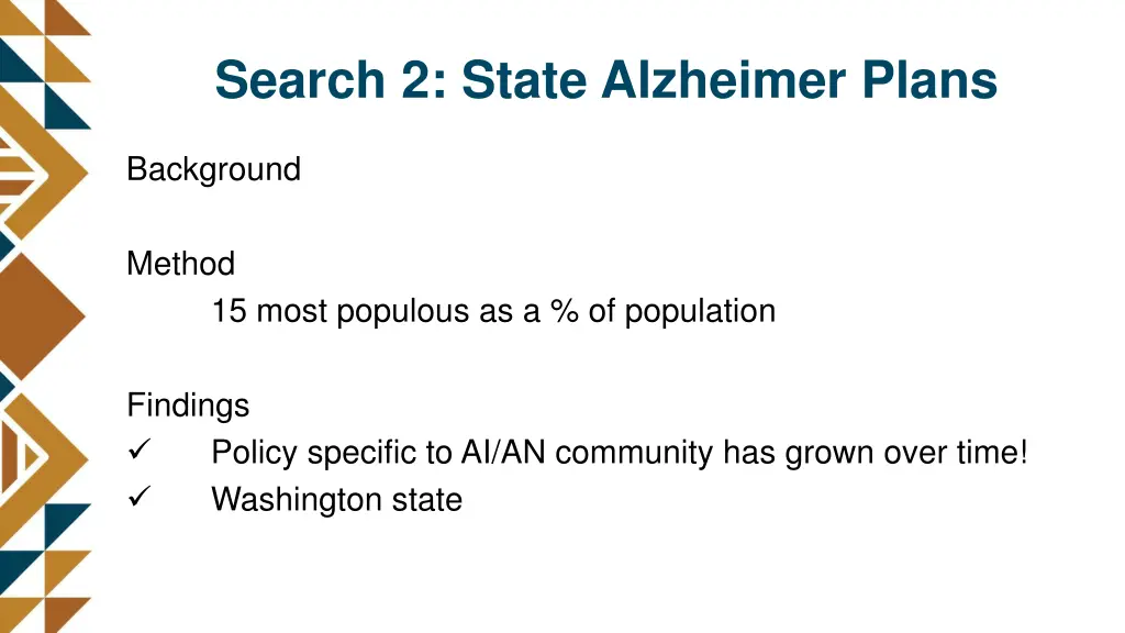 search 2 state alzheimer plans