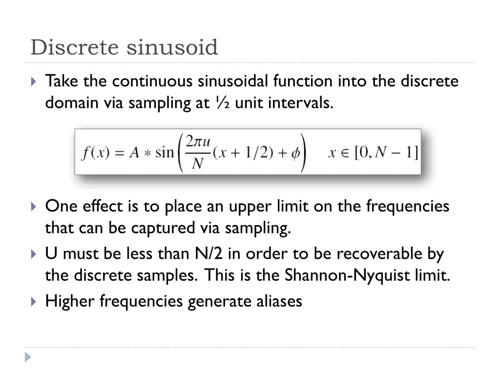 discrete sinusoid