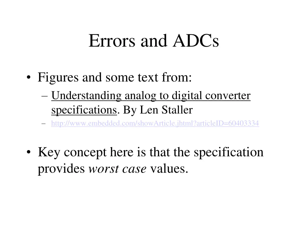 errors and adcs