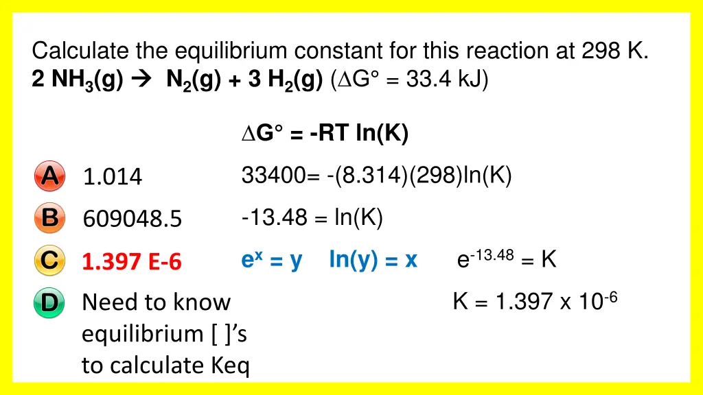 calculate the equilibrium constant for this 1