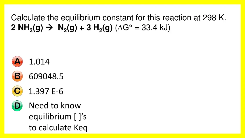 calculate the equilibrium constant for this