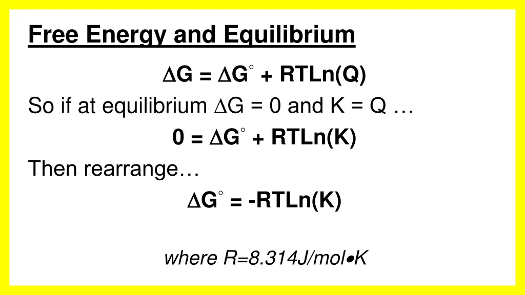 free energy and equilibrium 1