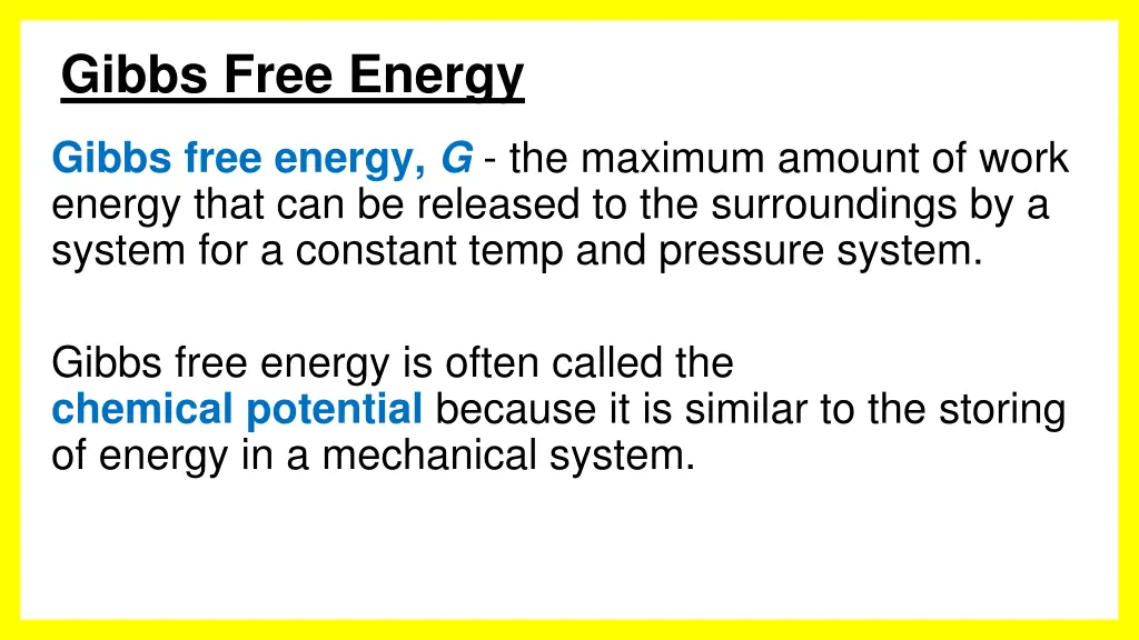 gibbs free energy