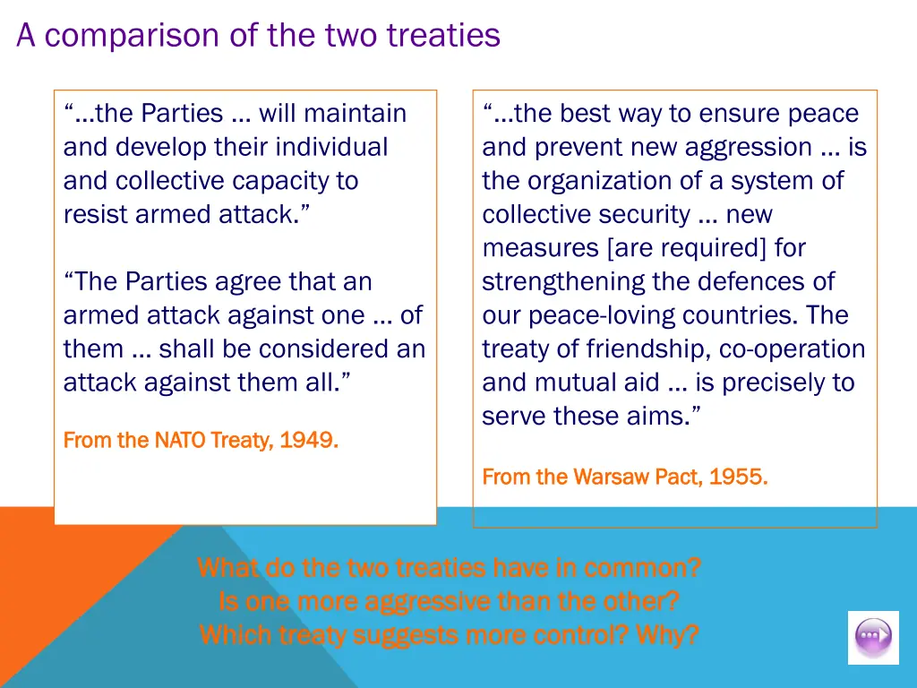 a comparison of the two treaties