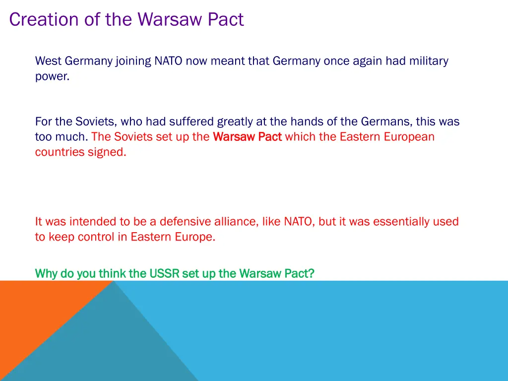 creation of the warsaw pact