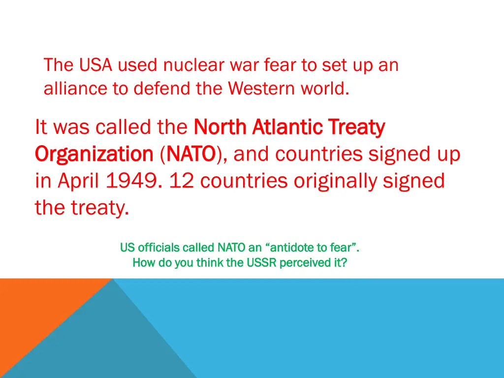 the usa used nuclear war fear