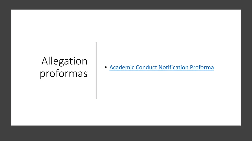 allegation proformas