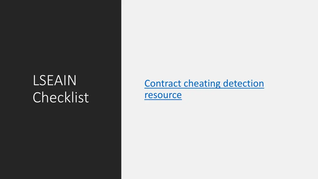lseain checklist