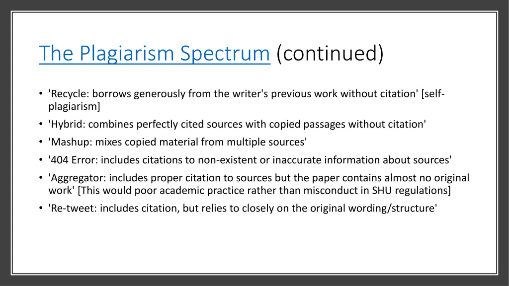 the plagiarism spectrum continued