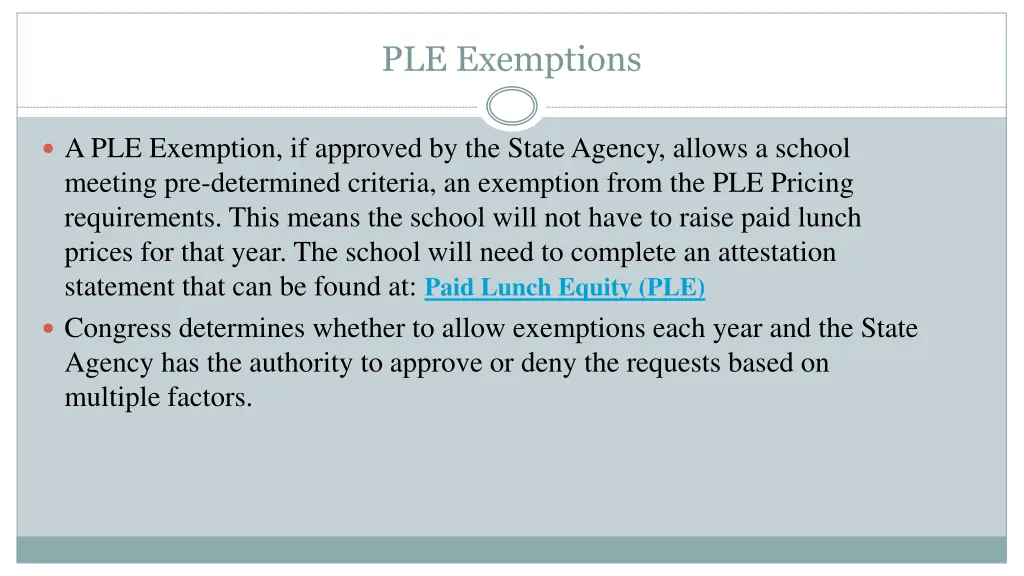 ple exemptions