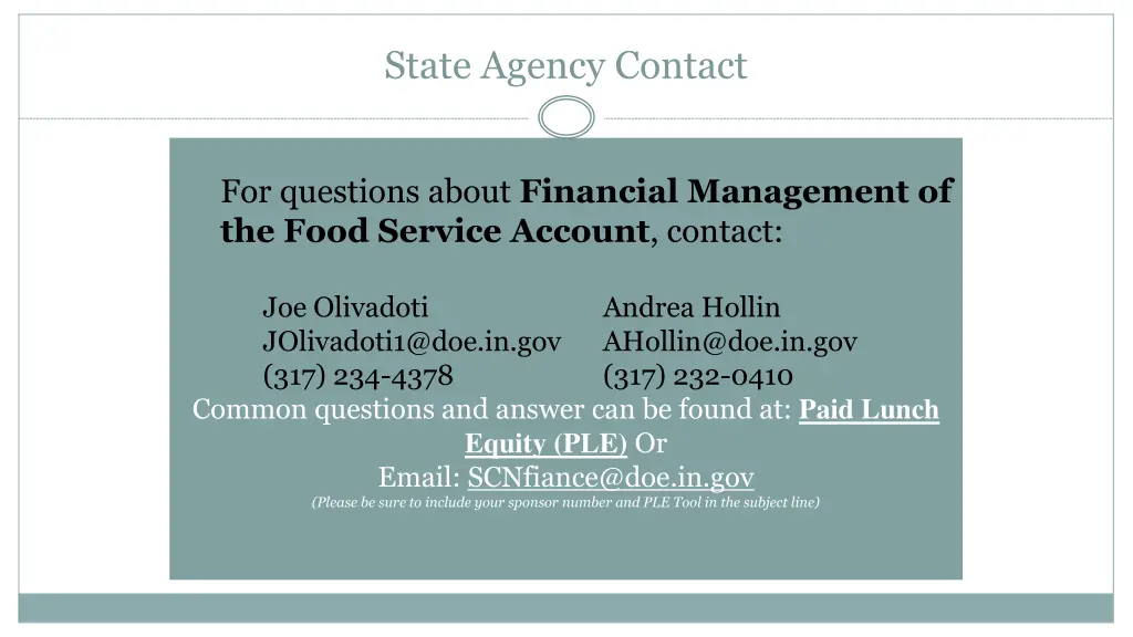 state agency contact