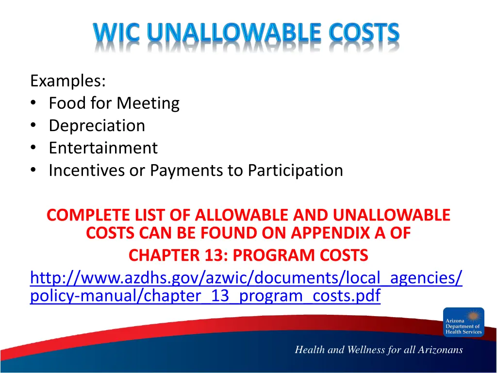 examples food for meeting depreciation