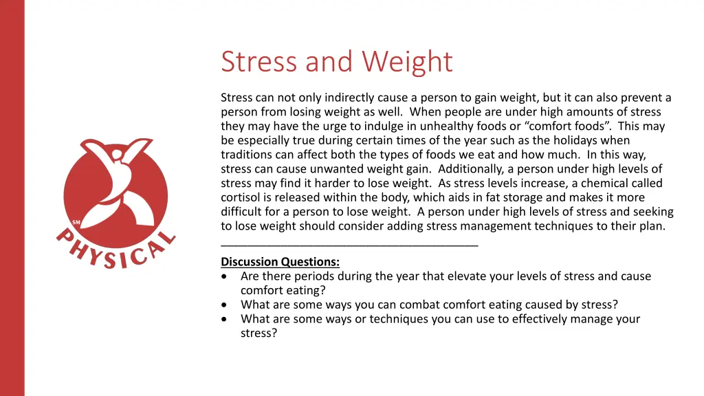 stress and weight