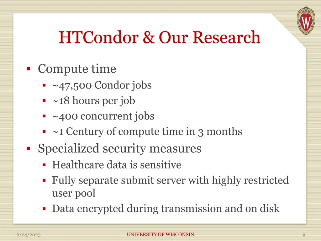 htcondor our research