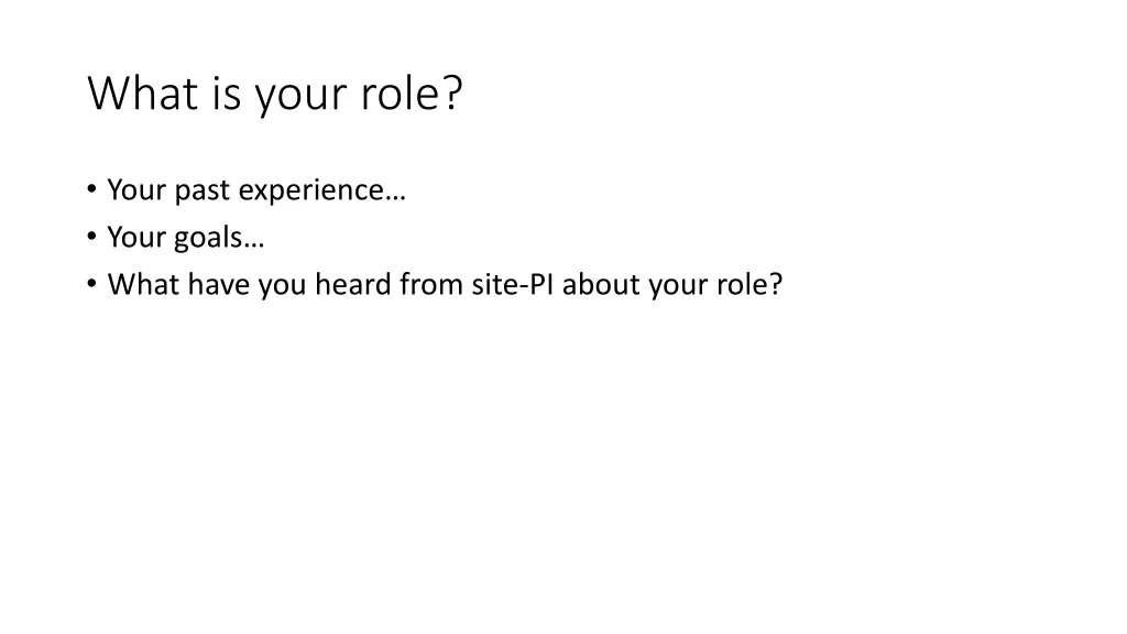 what is your role