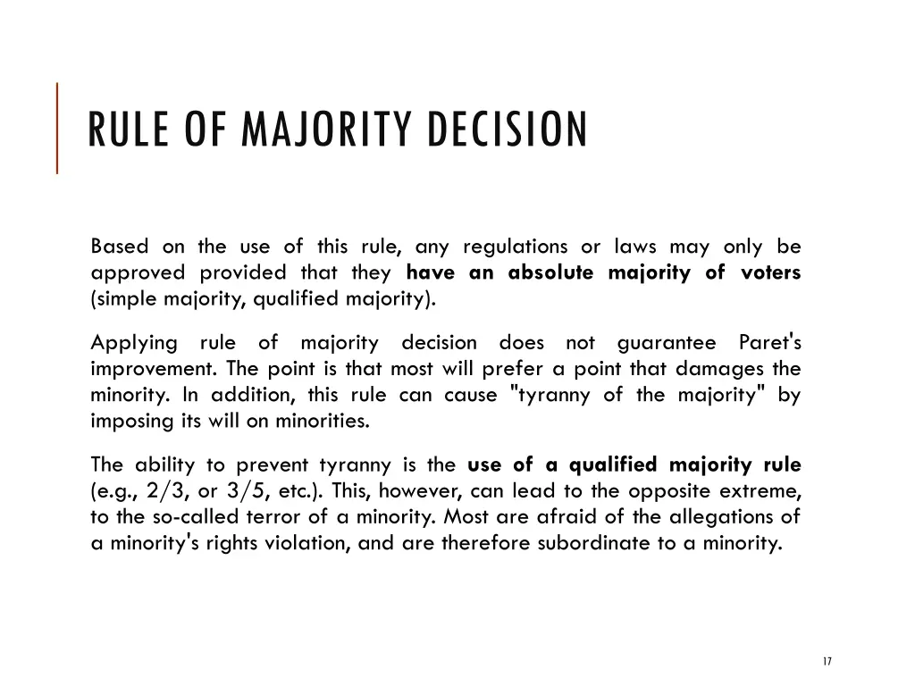 rule of majority decision