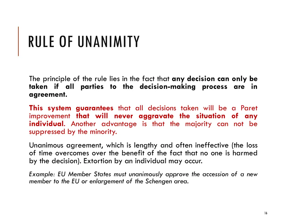 rule of unanimity