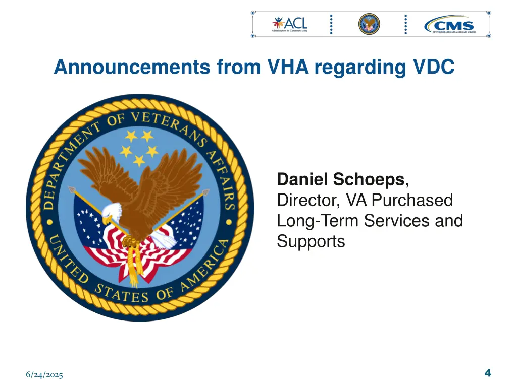 announcements from vha regarding vdc