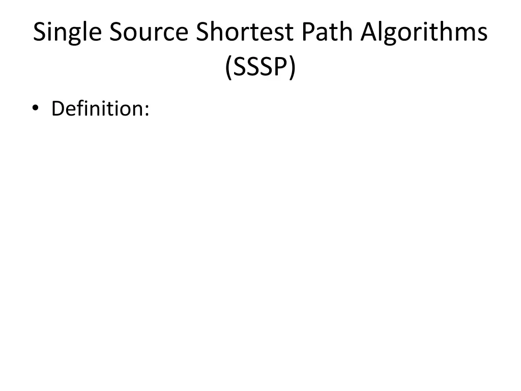 single source shortest path algorithms sssp