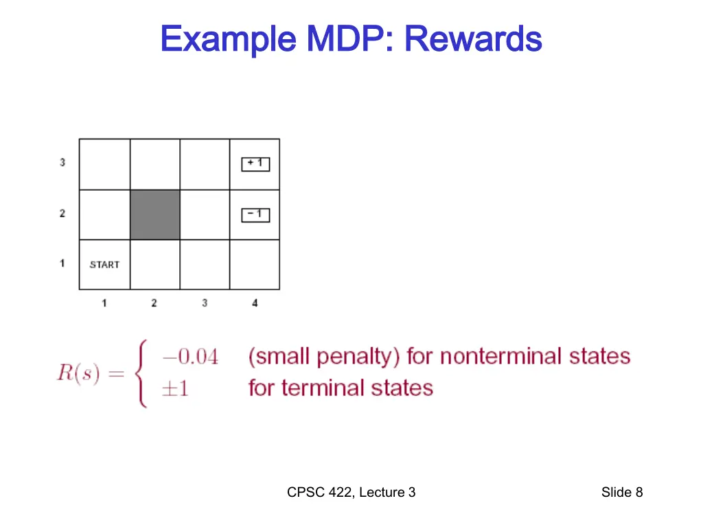 example mdp rewards example mdp rewards