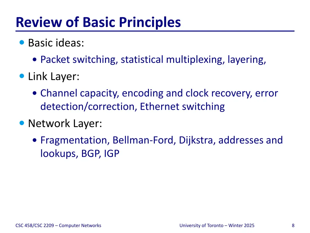 review of basic principles