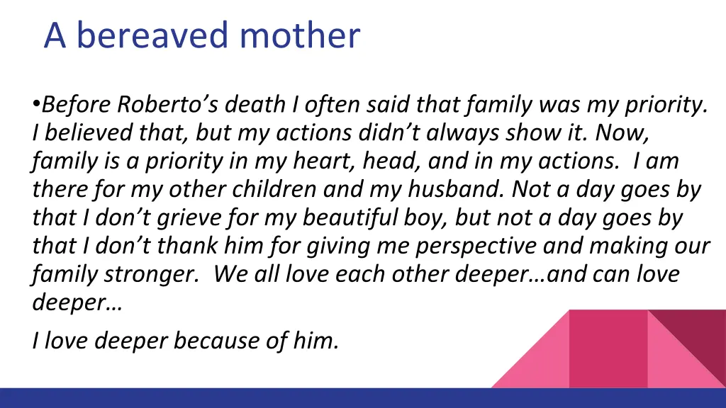a bereaved mother