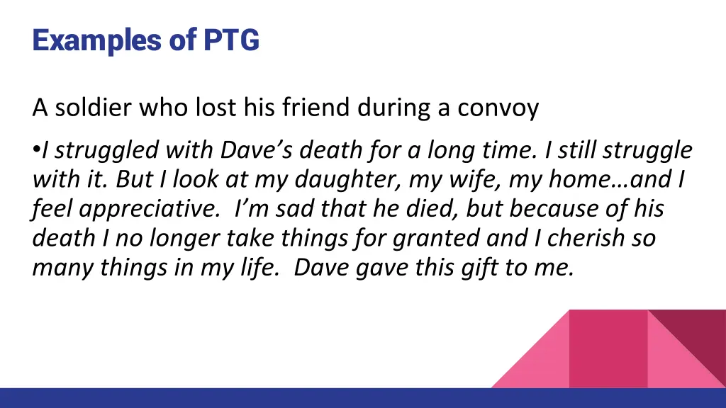examples of ptg