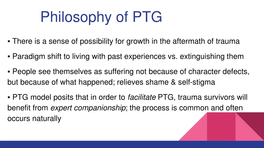 philosophy of ptg