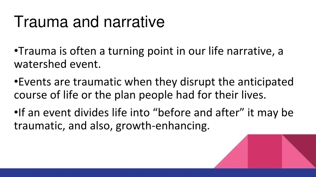 trauma and narrative