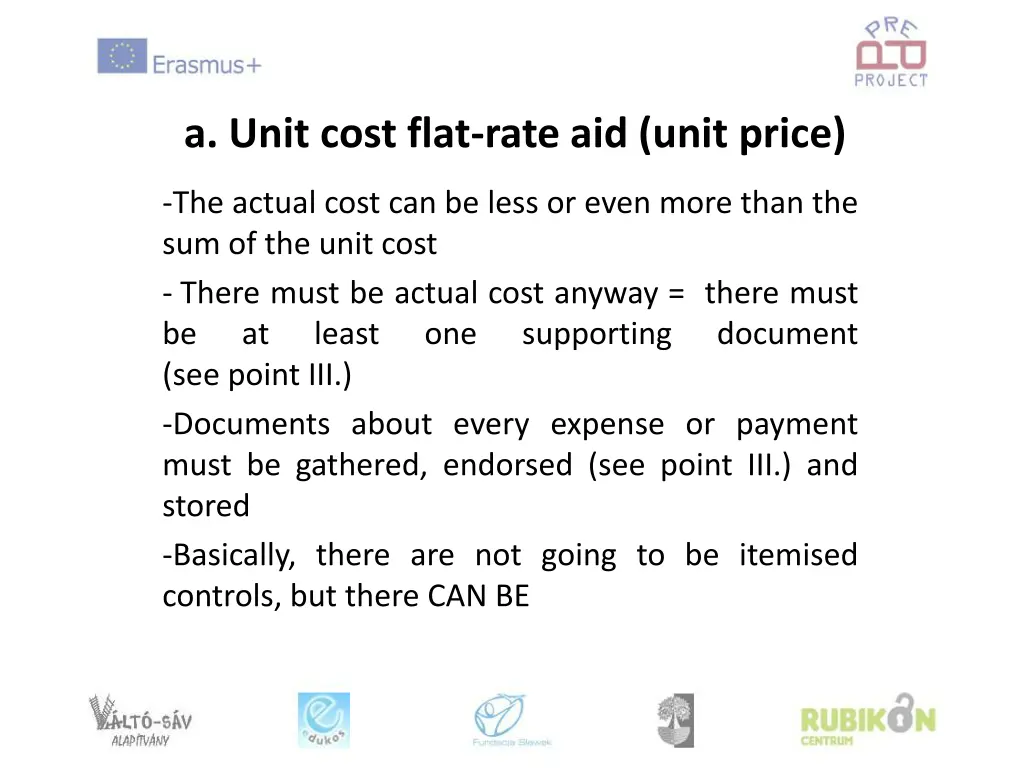 a unit cost flat rate aid unit price