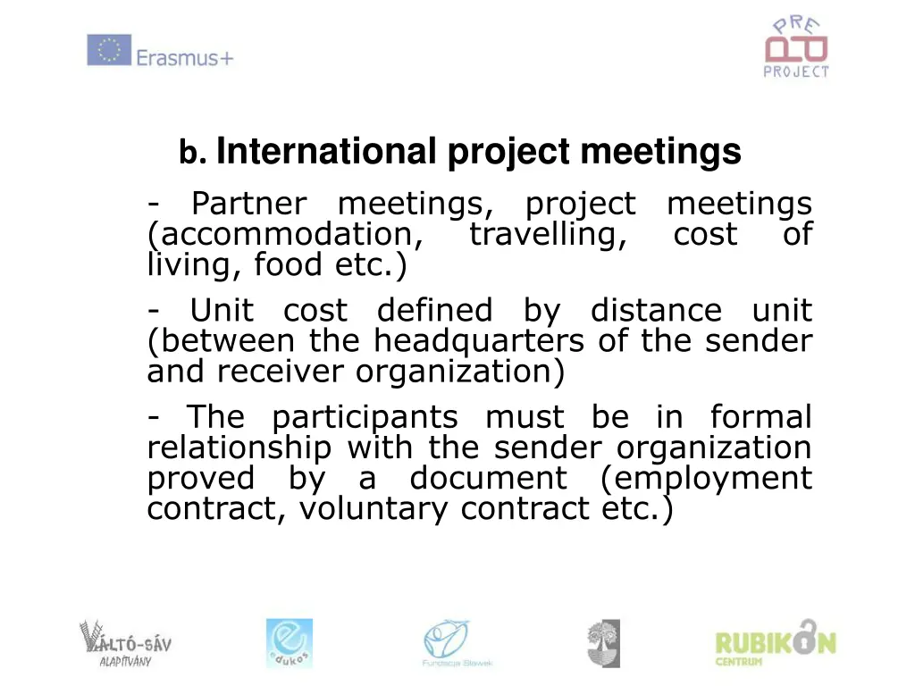 b international project meetings partner meetings