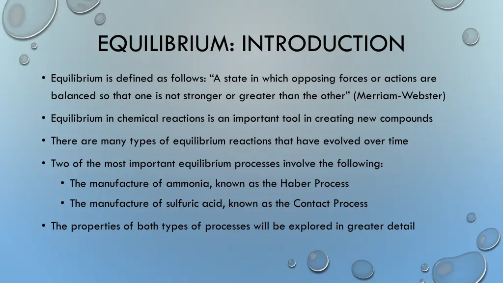 equilibrium introduction