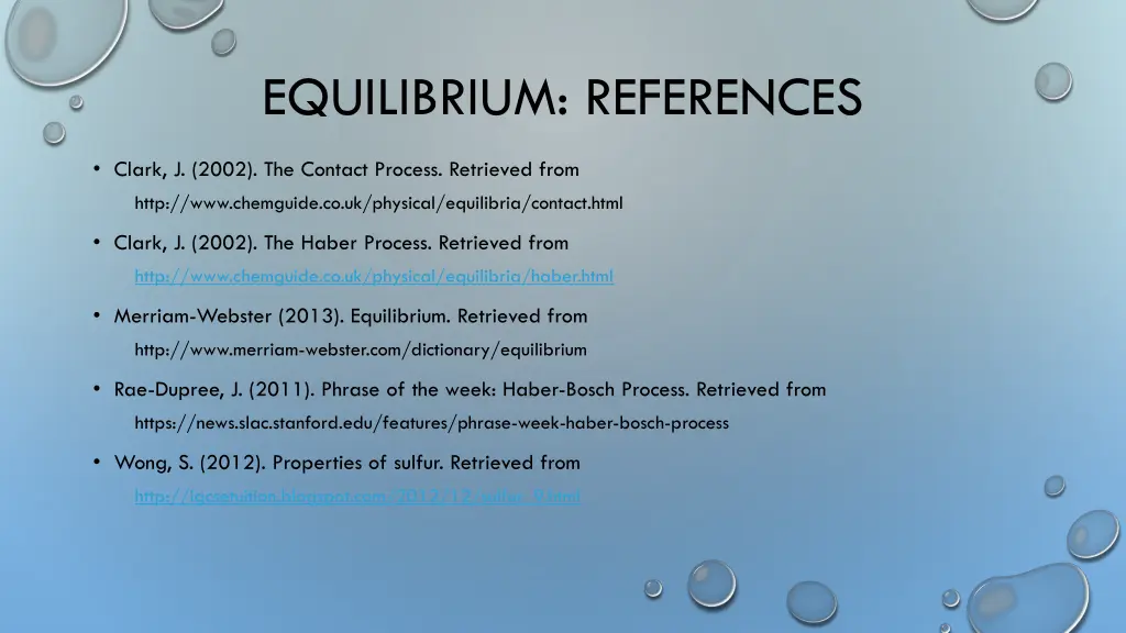 equilibrium references