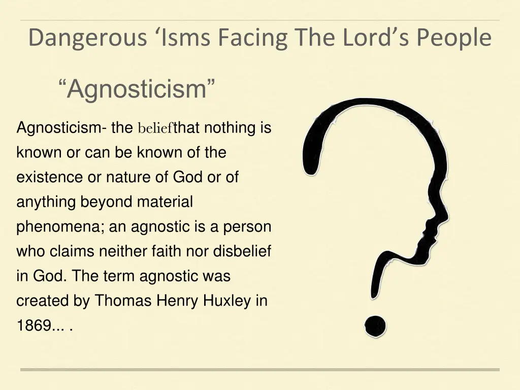 dangerous isms facing the lord s people 1