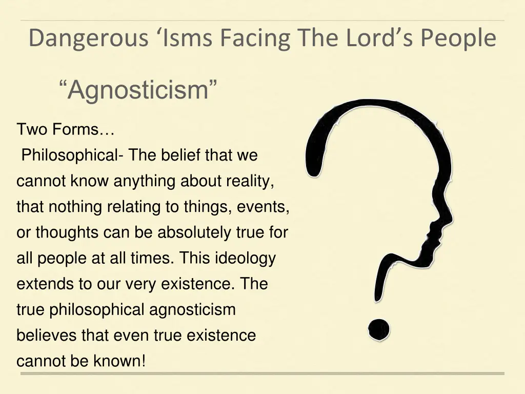 dangerous isms facing the lord s people 2