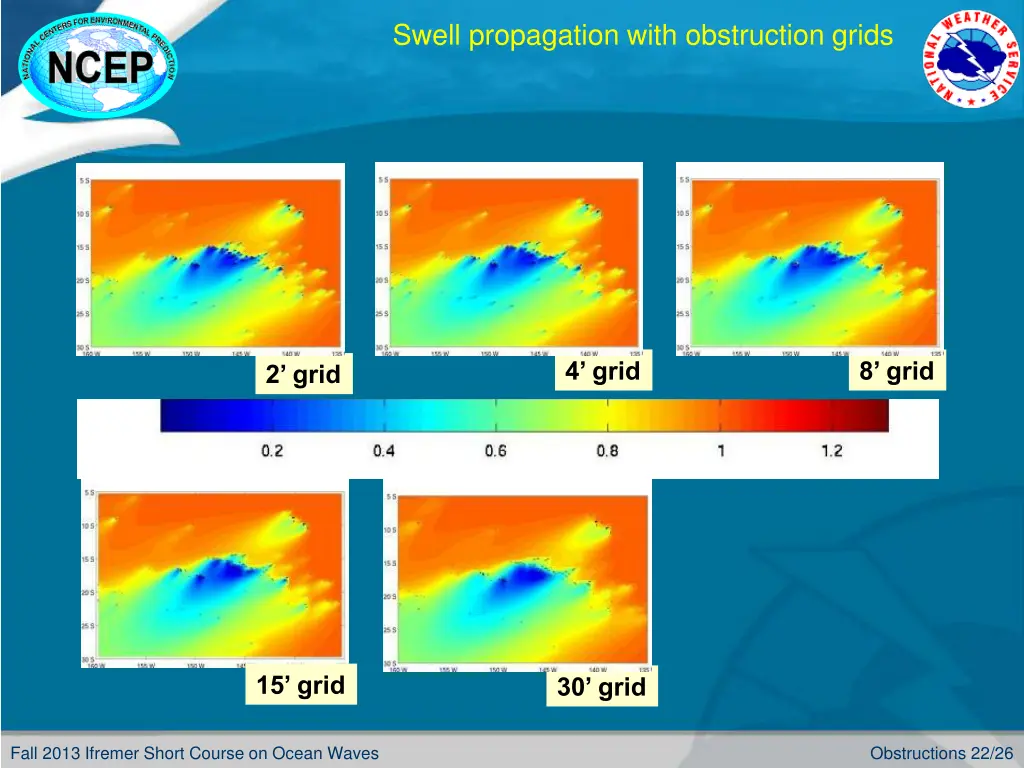 swell propagation with obstruction grids