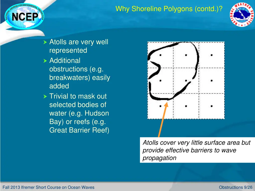 why shoreline polygons contd
