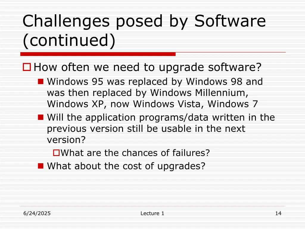 challenges posed by software continued 1