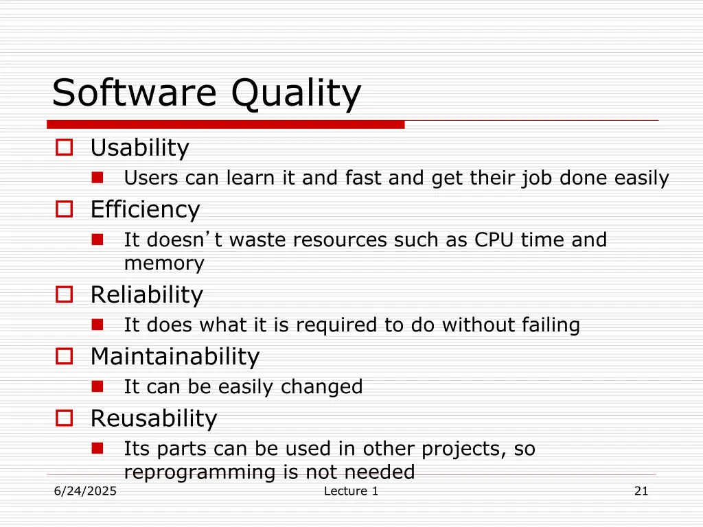 software quality