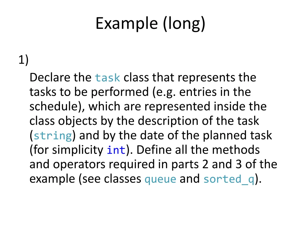 example long