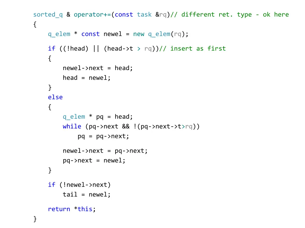 sorted q operator const task rq different