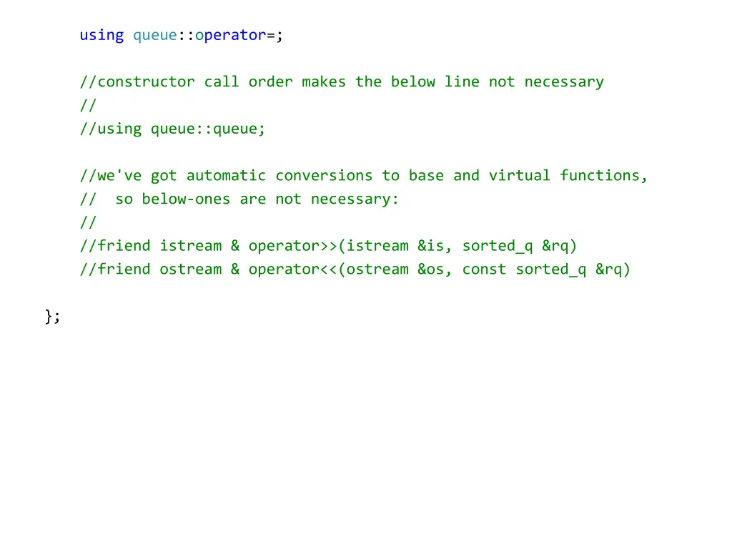 using queue operator