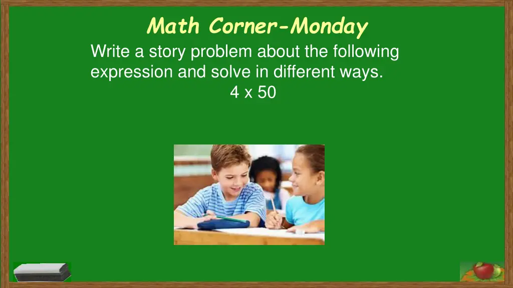 math corner monday write a story problem about