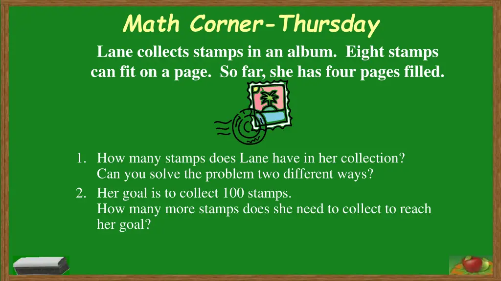 math corner thursday lane collects stamps